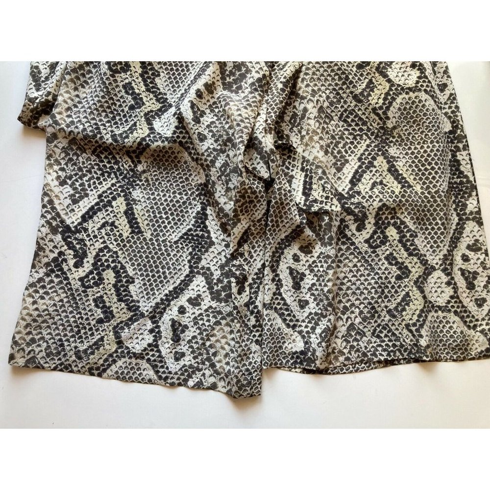 L'AGENCE Maeve Snake Print Silk Crepe V-Neck Tie Wide Leg Jumpsuit, Size 10 - Picture 9 of 13
